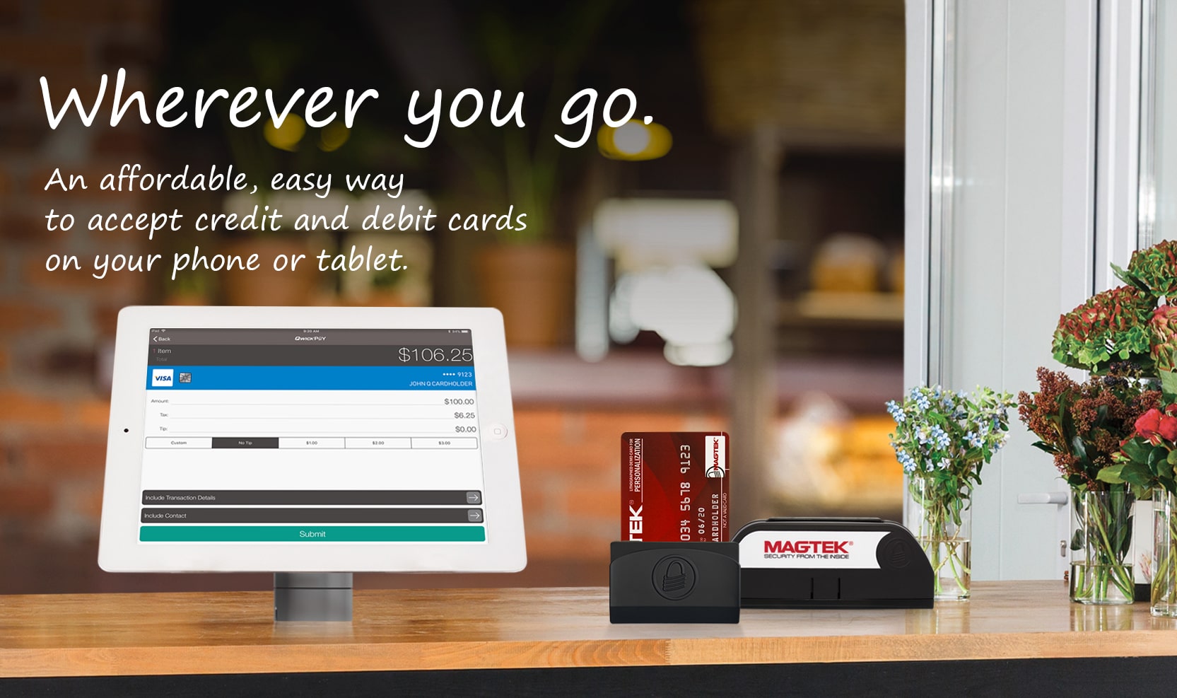 An affordable, easy way to accept credit and debit cards on your phone and tablet